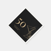 Serviette En Papier Doré moderne 50e Anniversaire Cocktail serviettes (Coin)