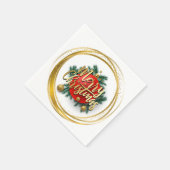 Serviette en papier dorée Joyeux Noël (Coin)
