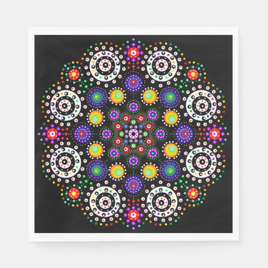 Serviette En Papier Dot psychédélique Mandala (Devant)