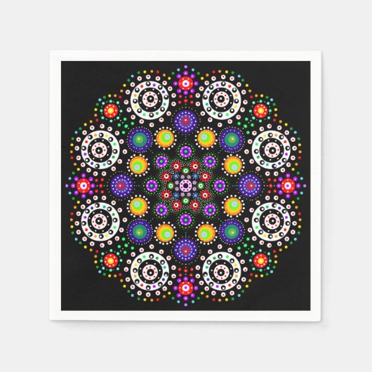 Serviette En Papier Dot psychédélique Mandala (Devant)
