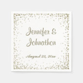 Serviette En Papier Dots Gold Confetti Réception de mariage (Devant)