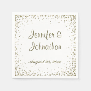 Serviette En Papier Dots Gold Confetti Réception de mariage