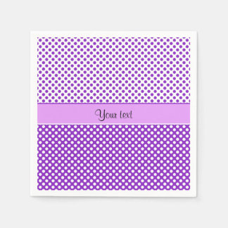 Serviette En Papier Dots Purple et White Polka