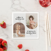 Serviette En Papier Double Arc Photo Joint Anniversaire Papier Napkin (En situation)