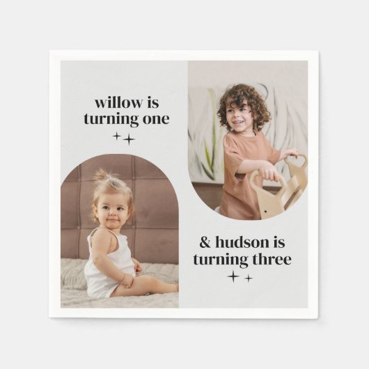 Serviette En Papier Double Arc Photo Joint Anniversaire Papier Napkin (Devant)