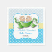 Serviette En Papier Double Bébé Douche Garçon - Deux Pois Dans Une Poi (Devant)