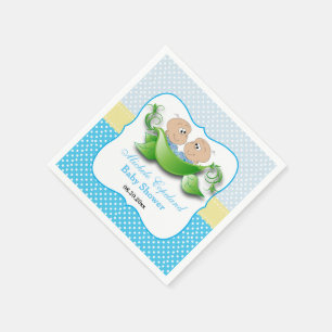 Serviette En Papier Double Bébé Douche Garçon - Deux Pois Dans Une Poi