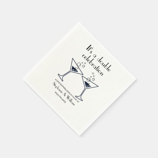 Serviette En Papier Double blanche moderne célébrations Anniversaire c (Coin)