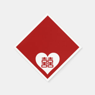 Serviette En Papier Double Bonheur ・ Coeur