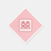 Serviette En Papier Double Bonheur rose - Carré (Coin)