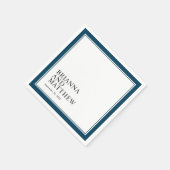 Serviette En Papier Double cadre classique simple en bleu marine (Coin)