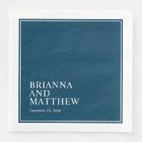 Double cadre classique simple en bleu marine et bl