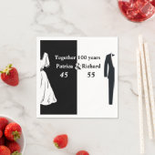 Serviette En Papier Double célébration Anniversaire conjoint 100 ans (En situation)
