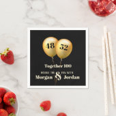 Serviette En Papier Double célébration Junior Or et Noir (En situation)