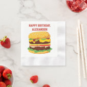 Serviette En Papier Double Cheeseburger Custom Party Papier serviettes (En situation)