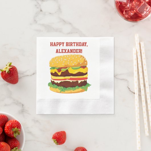 Serviette En Papier Double Cheeseburger Custom Party Papier serviettes (En situation)