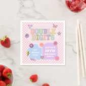 Serviette En Papier Double Chiffres Preppy Patch 10e fête d'anniversai (En situation)