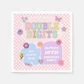Serviette En Papier Double Chiffres Preppy Patch 10e fête d'anniversai (Devant)