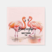 Serviette En Papier Double Flamant rose Famille Réunion Essentials (Devant)