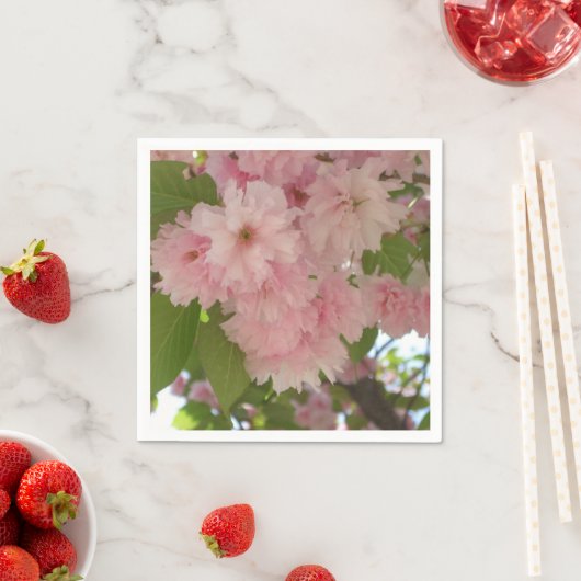 Serviette En Papier Double floraison cerisier II printemps fleuri (En situation)