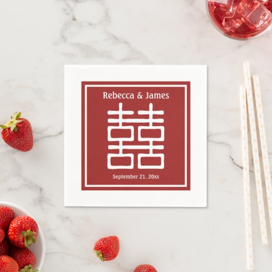 Serviette En Papier Double Mariage chinois (En situation)