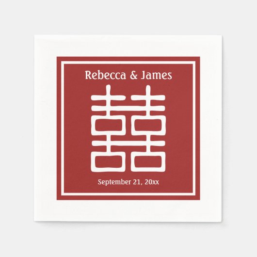 Serviette En Papier Double Mariage chinois (Devant)