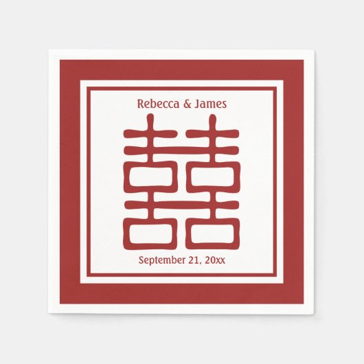 Serviette En Papier Double Mariage chinois (Devant)
