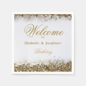 Serviette En Papier Double mixte adulte fête d'anniversaire | Blanc do (Devant)