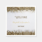 Serviette En Papier Double mixte adulte fête d'anniversaire | Blanc do (Devant)