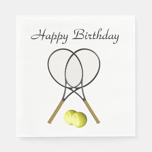 Serviette En Papier Double Tennis Sport Anniversaire (Devant)