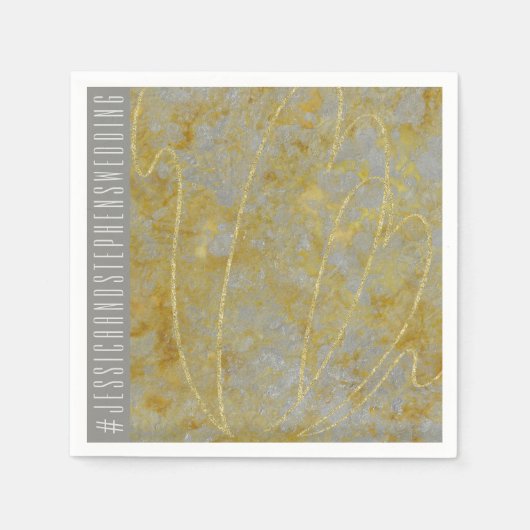 Serviette En Papier Doublure en argent mariage standard Napkin (Devant)