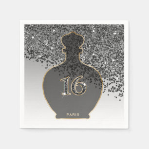 Serviette En Papier Douce 16 Noir Parfum Or Noir Paris Boutique