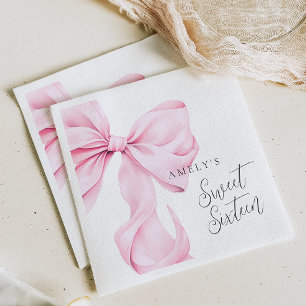 Serviette En Papier Douce 16 Papier Bow rose Napkin