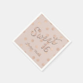 Serviette En Papier Douce 16 Rose Rose Gold Confetti | Sweet sixteen (Coin)