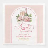 Serviette En Papier Douce Aquarelle Perles et Prosecco Shower (Devant)