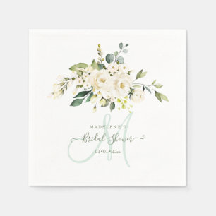 Serviette En Papier Douce Aquarelle Rose Eucalyptus Salle de Mariage