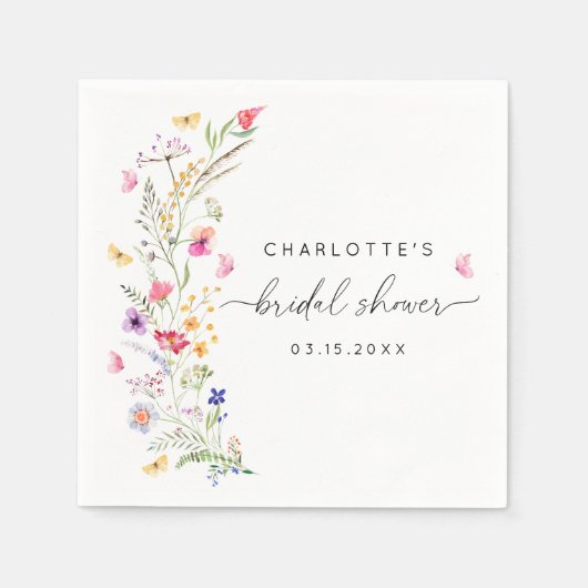 Serviette En Papier Douce aquarelle rose pour une fête de mariage (Devant)