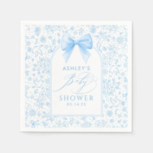 Serviette En Papier Douce Baby Shower au Nœud Bleu Chinoiserie Mignonn