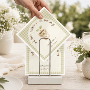 Serviette En Papier Douce Baby Shower Botanique Petite Pousse en Vert