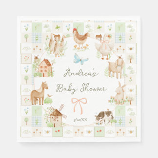 Serviette En Papier Douce Baby Shower de Ferme Grandmillénaire Peinte 