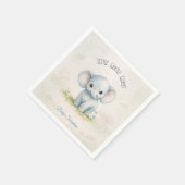 Serviette En Papier Douce Baby-Shower Éléphant Bleu Géant Doux (Coin)