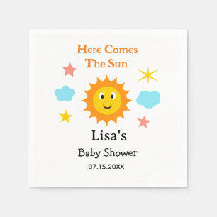 Serviette En Papier Douce Baby Shower Voici Le Soleil Fait Son Apparit
