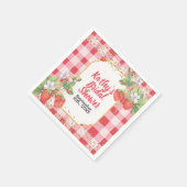 Serviette En Papier Douce Baie Aquarelle Fraise Mariage Fête (Coin)