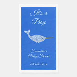 Serviette En Papier Douce Baleine Bleue Garçon Baby Shower Personnalis