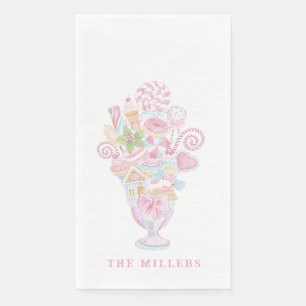 Serviette En Papier Douce Boisson Glacée Bougie de Fêtes au Pastel