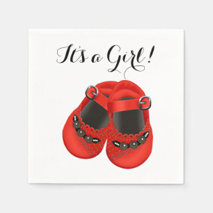 Serviette En Papier Douce chaussure bébé rouge Baby Shower
