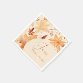 Serviette En Papier Douce douche de mariée florale d'automne chic (Coin)