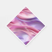 Serviette En Papier Douce Douillette Rose Violet Fête de Mariage (Coin)