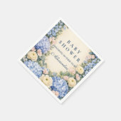 Serviette En Papier Douce Élégance de Bébé Shower Hydrangea Bleu (Coin)