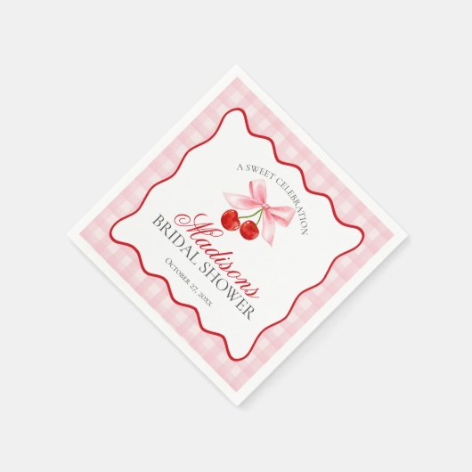 Serviette En Papier Douce fête de mariage champêtre rose Cerise (Coin)